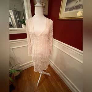 Elif by Jordan Taylor Cream Lace Design Beach Coverup